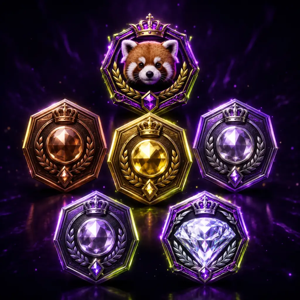 Tao Fortune Panda Elite VIP program tiers with gold and purple badges